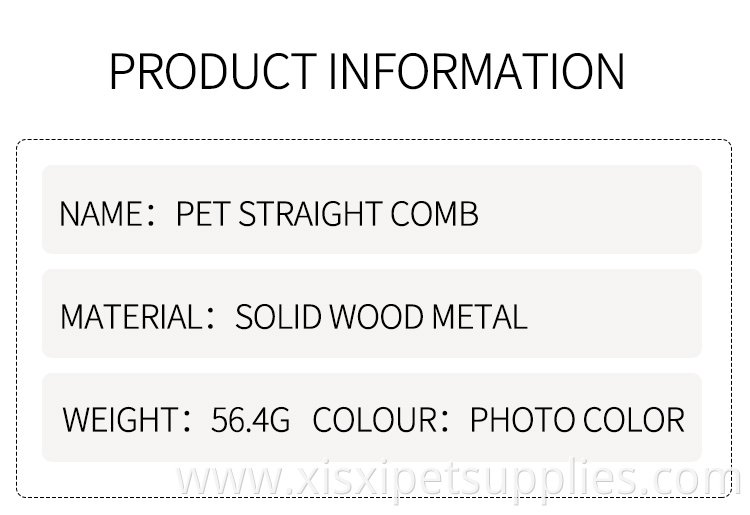 Factory Wholesale Upscale Wooden Handle Metal Needle Pet Fur Remover Comb Cat Dog Grooming Comb